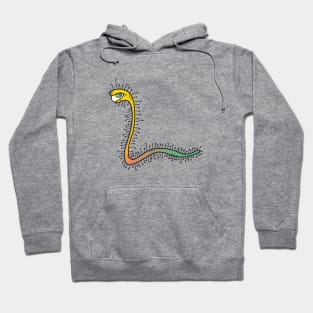 Worm Monster illustration in Weirdtual Reality Hoodie